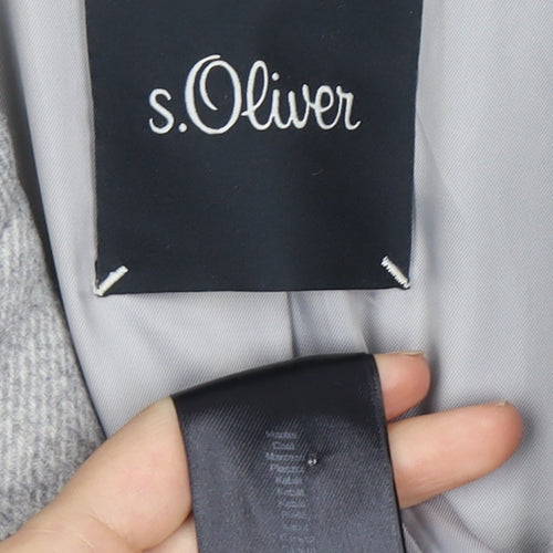 s.Oliver Women's Grey Wool Blend Long Overcoat Size 12