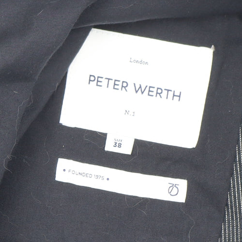 Peter Werth Men's Blue Striped Blazer, Size 38 Jacket