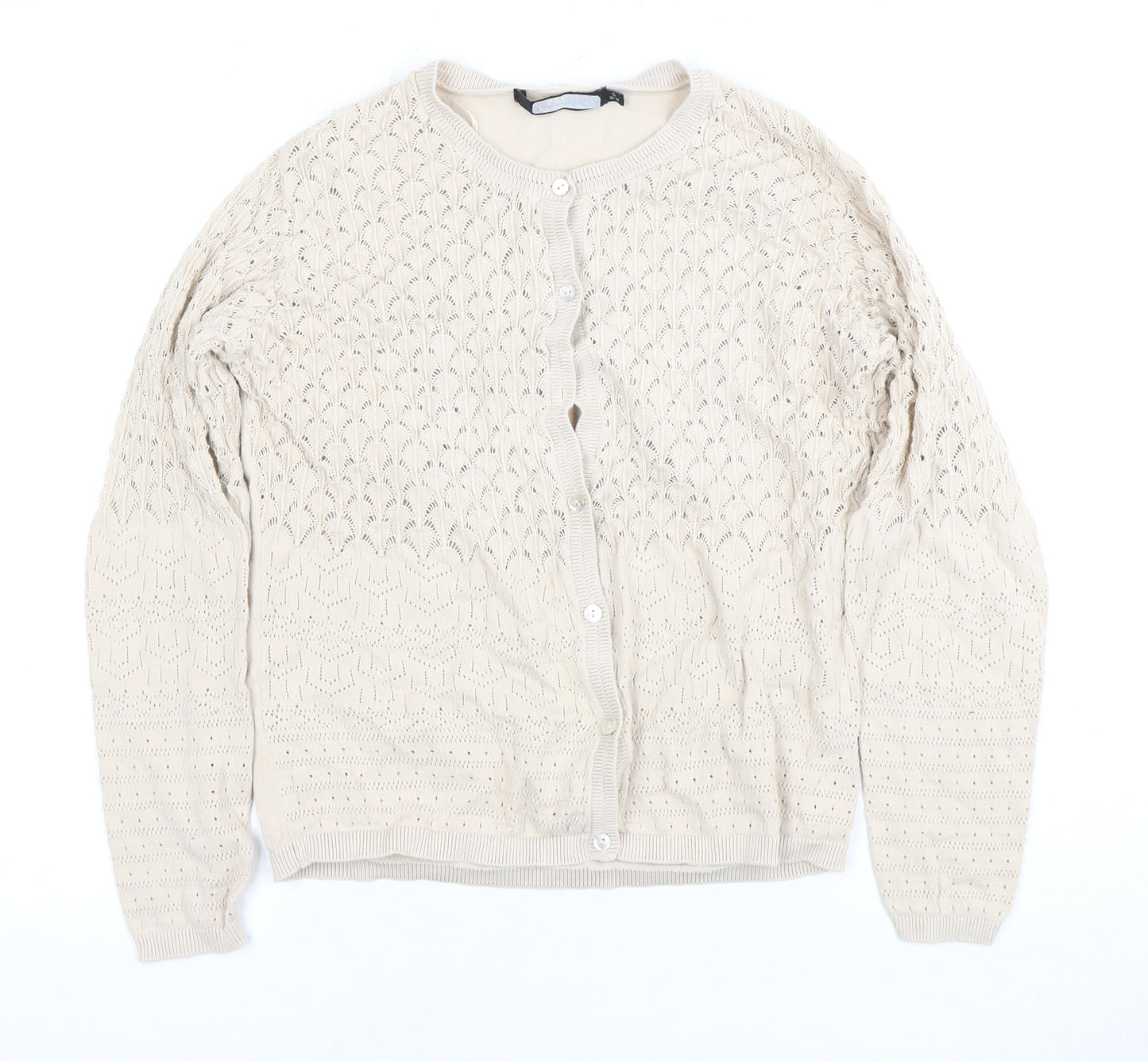 Isle Women's Beige Cotton Cardigan Size 10