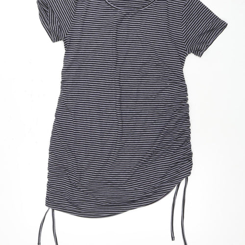 Joro Maman Bebe Grey Striped T-Shirt Dress, Size 12
