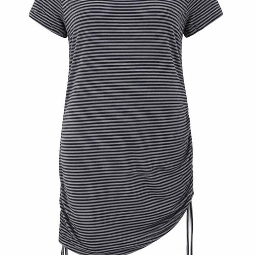 Joro Maman Bebe Grey Striped T-Shirt Dress, Size 12