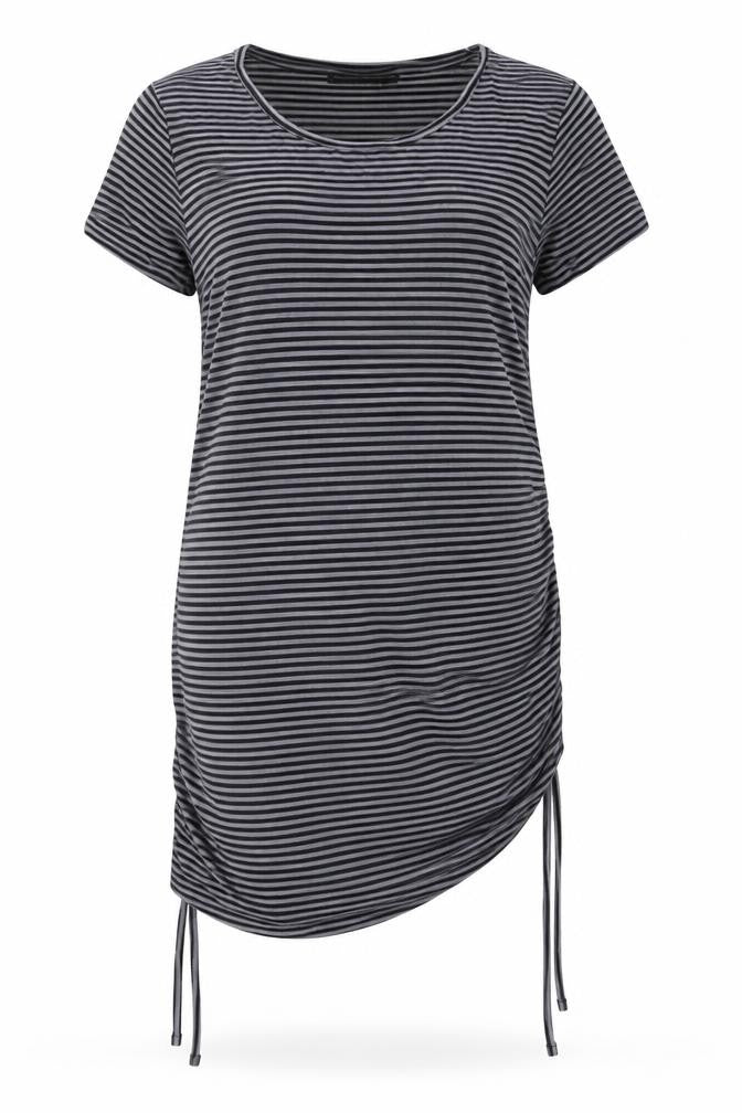 Joro Maman Bebe Grey Striped T-Shirt Dress, Size 12