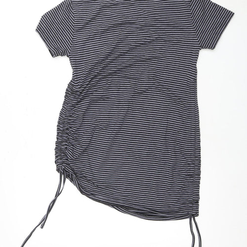 Joro Maman Bebe Grey Striped T-Shirt Dress, Size 12