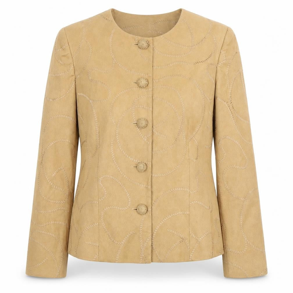 Front view of Viyella Women's Brown Blazer, size 10, Regular Fit, Lined
