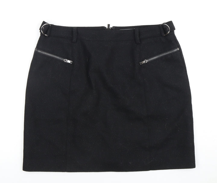 Mint Velvet Women's Black Knee Length Pencil Skirt 12