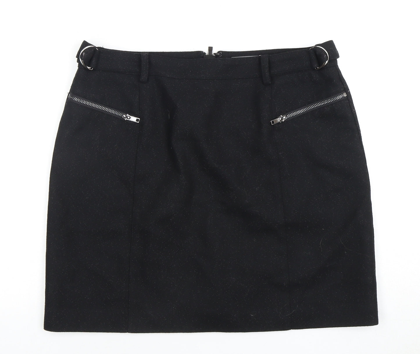 Mint Velvet Women's Black Knee Length Pencil Skirt 12