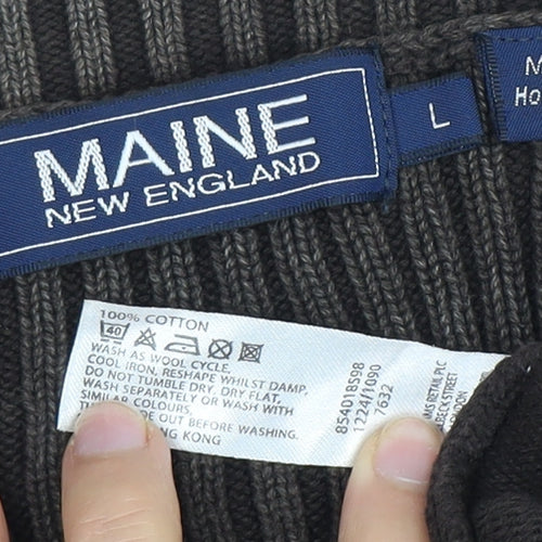 Maine New England Men's L Brown Pullover Jumper