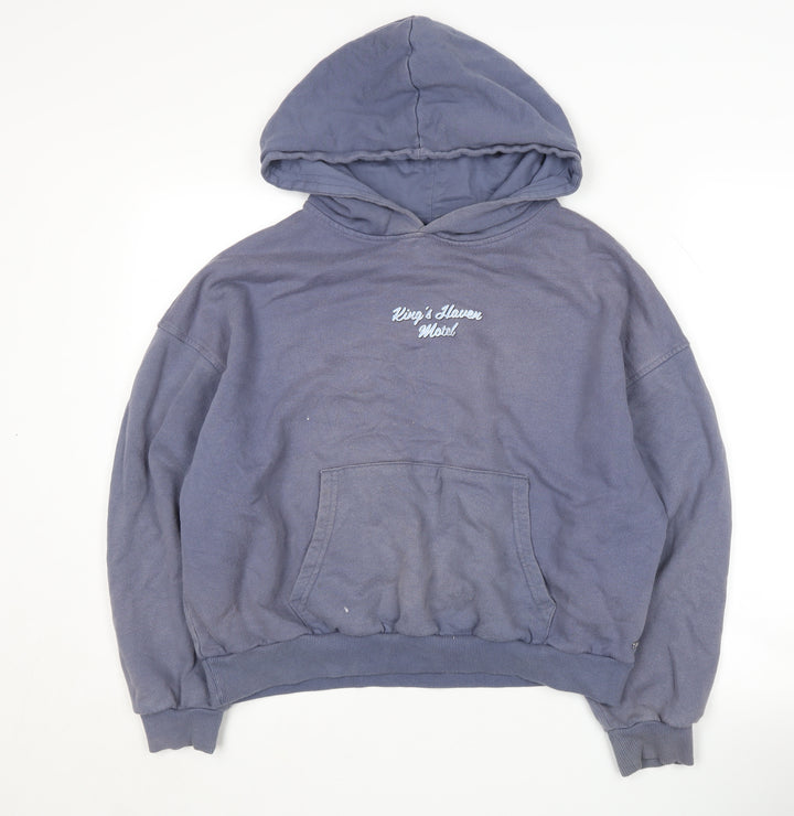 Pull&Bear Teen Blue Hoodie, Size L, Graphic Casual Wear