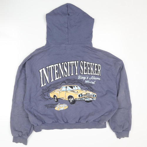 Pull&Bear Teen Blue Hoodie, Size L, Graphic Casual Wear