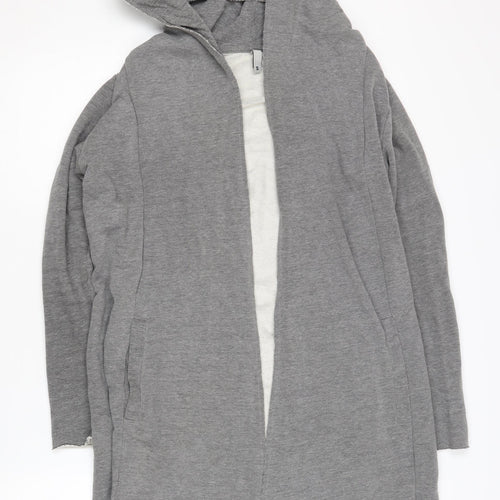 H&M Women's Grey Hooded Long Sleeve Cardigan Size S
