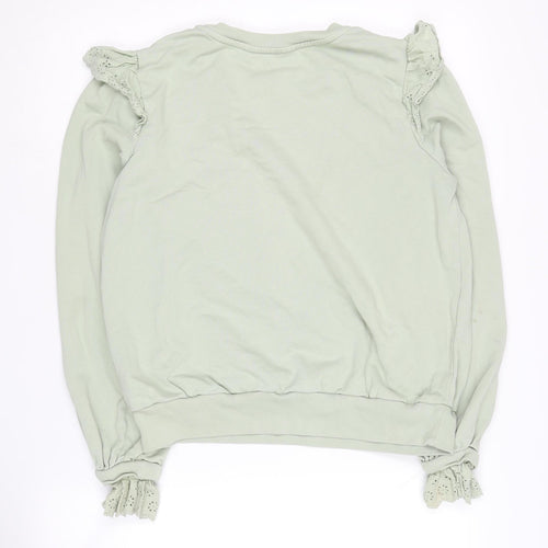Marks & Spencer Women's Green Ruffle Sweatshirt, Size 12