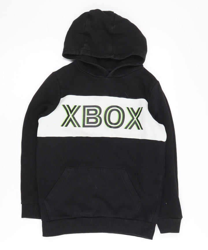 XBOX Boys Black Pullover Hoodie 9-10 Years Gaming Logo