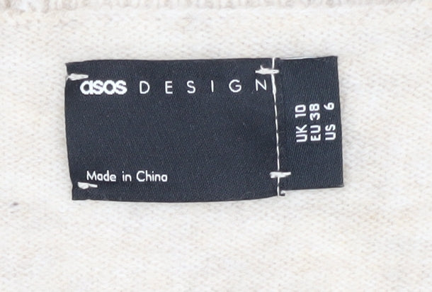 ASOS DESIGN Women's Beige Cardigan Size 10 Button Knit