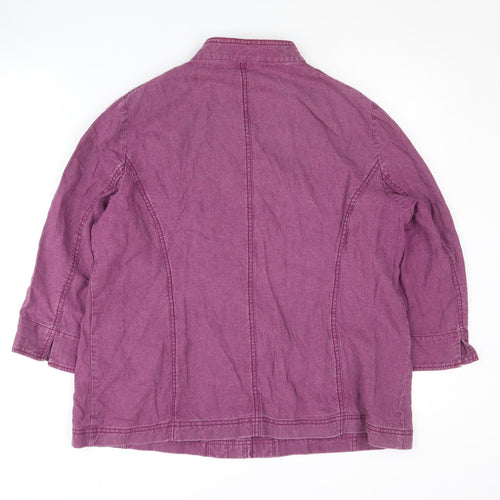 Viyella Purple Linen Blend Women's Jacket Size 16