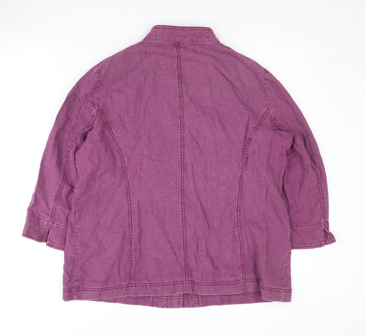 Viyella Purple Linen Blend Women's Jacket Size 16