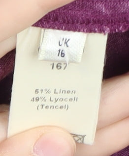 Viyella Purple Linen Blend Women's Jacket Size 16