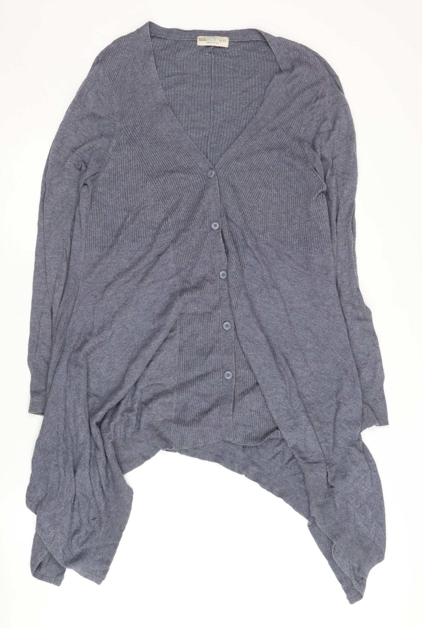 Marks and Spencer Women's Blue Cardigan, Size 16, V-Neck