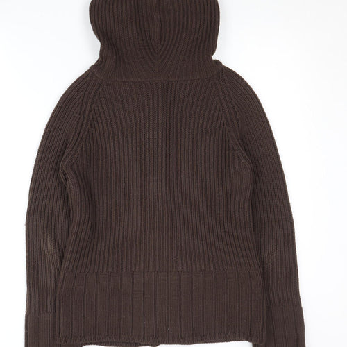 Evie Women's Brown Hooded Cardigan Size 10-12 Casual