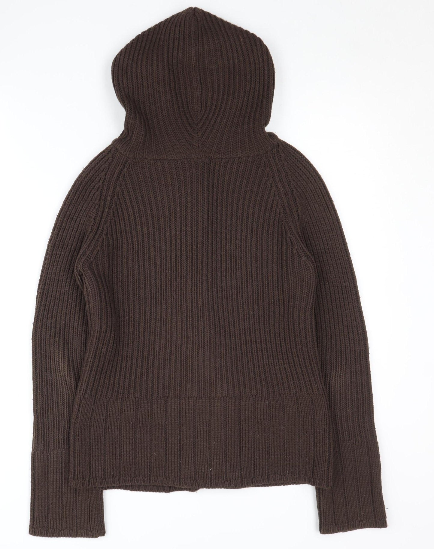 Evie Women's Brown Hooded Cardigan Size 10-12 Casual