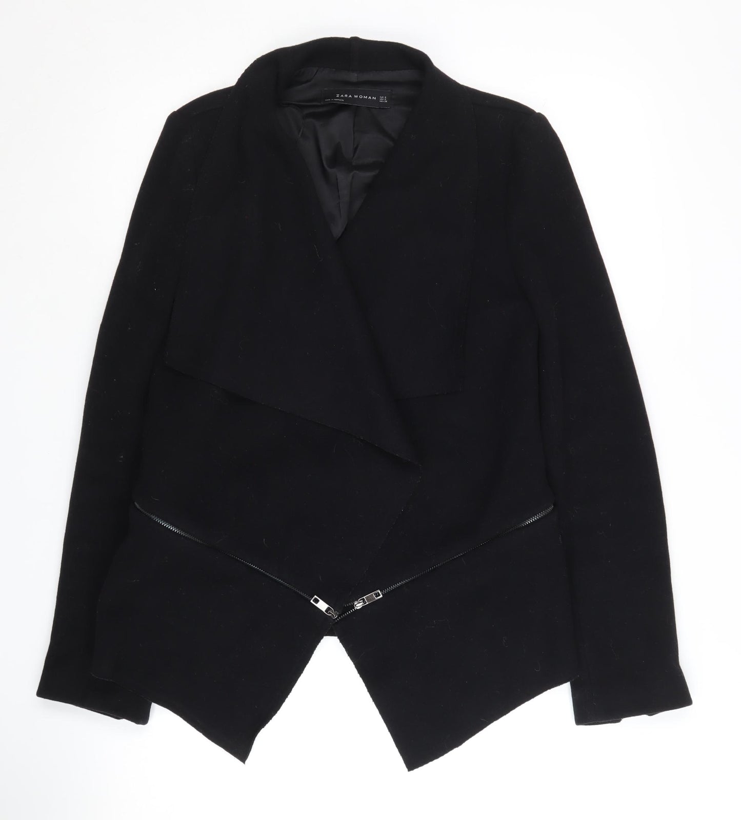 Zara Woman Black Wool Blend Jacket, S, Autumn/Winter Casual