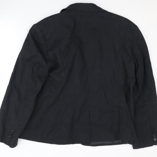 South Women's Black Pinstripe Blazer, Size 18, Regular Fit