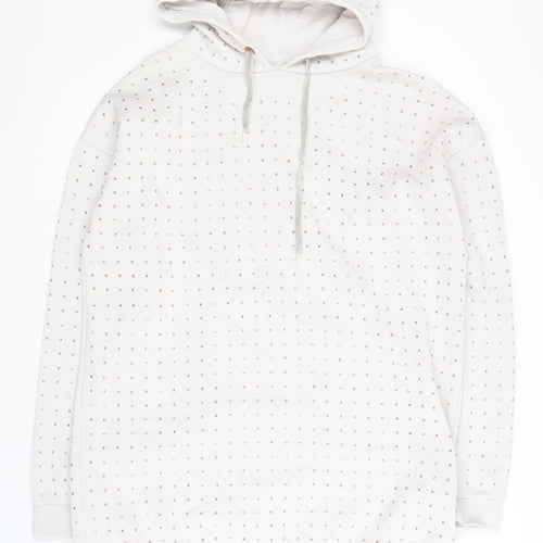River Island Women's S White Studded Pullover Hoodie