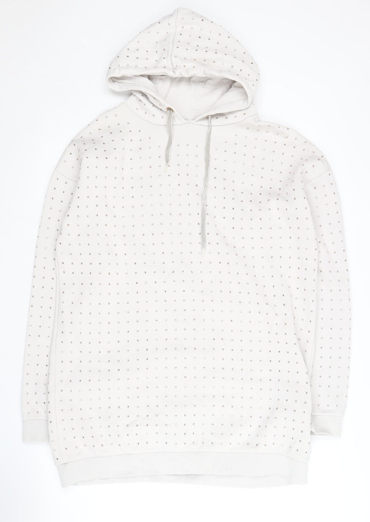 River Island Women's S White Studded Pullover Hoodie