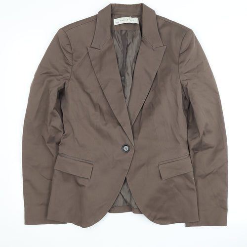 Zara Womens Brown Blazer UK 12 Regular Fit Lined