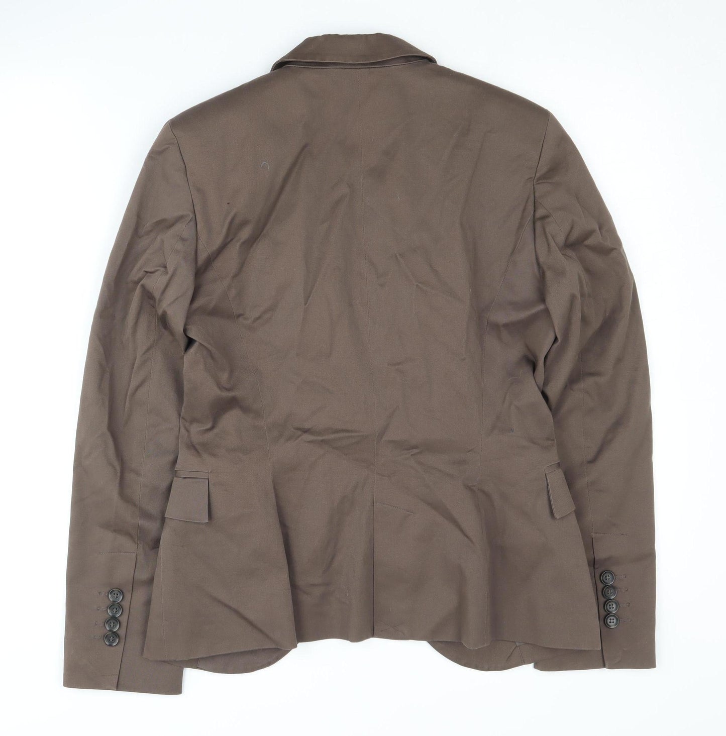 Zara Womens Brown Blazer UK 12 Regular Fit Lined