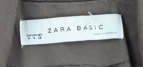 Zara Womens Brown Blazer UK 12 Regular Fit Lined