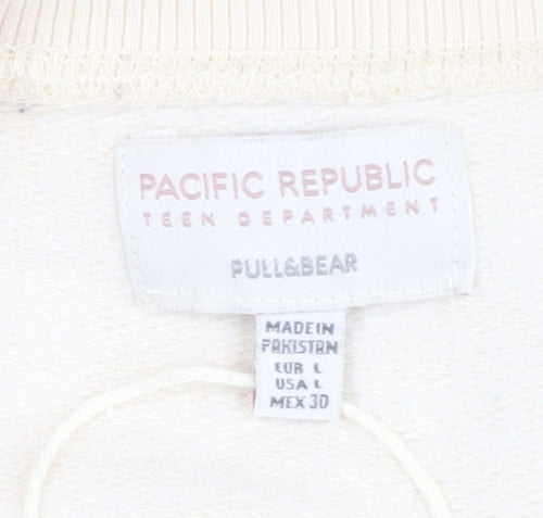Pull&Bear Teen Beige Sweatshirt, Size 12, NYC Logo