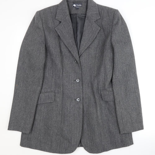 Dublin Women's Grey Single-Breasted Notch Blazer Size 12