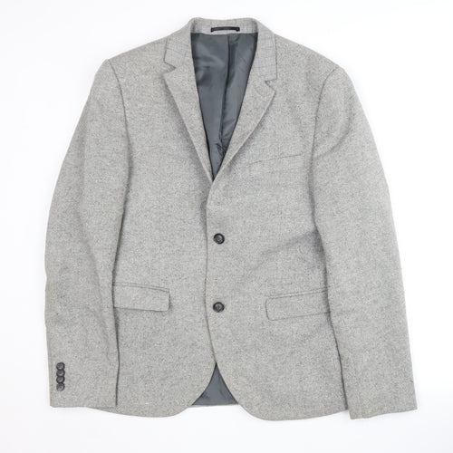 Topman Men's Grey Blazer 40 Regular Fit Formal Jacket