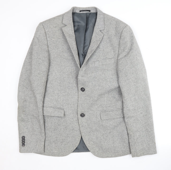Topman Men's Grey Blazer 40 Regular Fit Formal Jacket