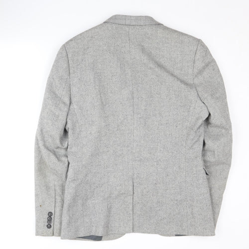 Topman Men's Grey Blazer 40 Regular Fit Formal Jacket