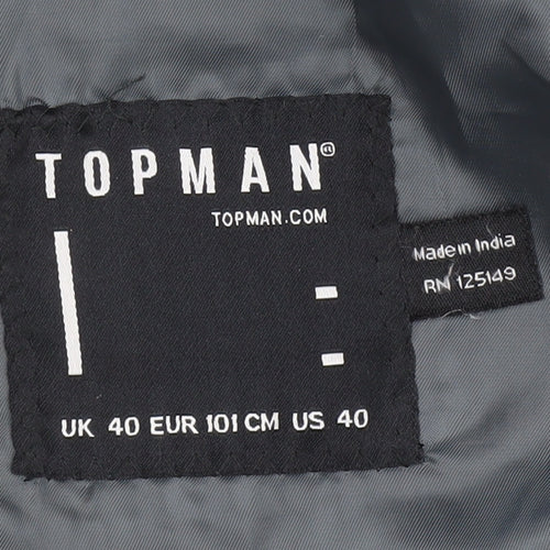 Topman Men's Grey Blazer 40 Regular Fit Formal Jacket