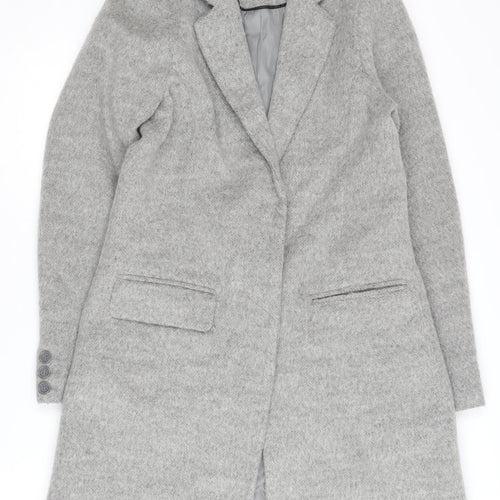 Apricot Women's Grey Mid-Length Overcoat, Size 10