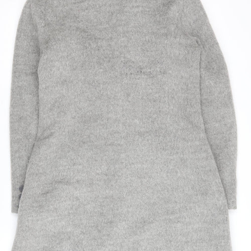 Apricot Women's Grey Mid-Length Overcoat, Size 10