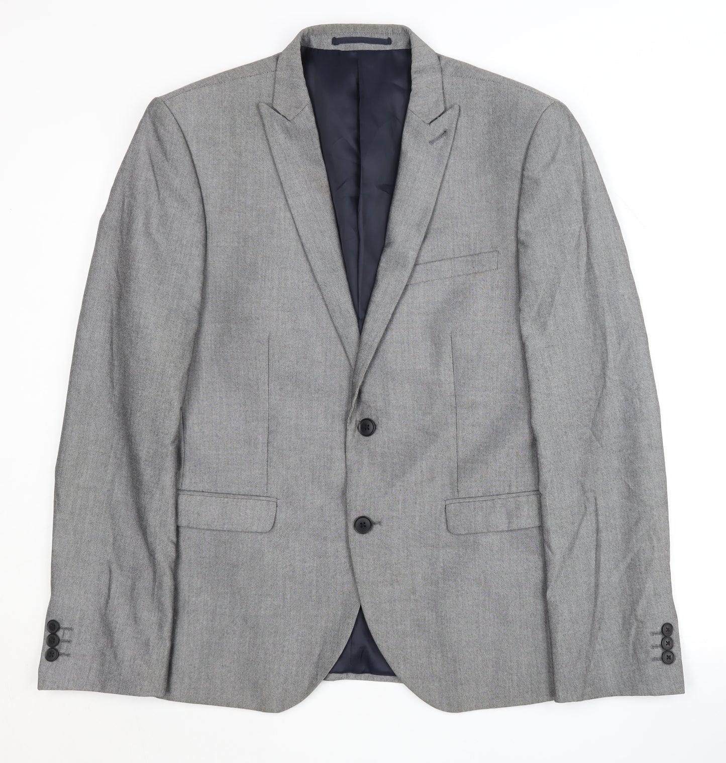 Next Men's Grey Blazer, Size 40, Regular Fit, Office
