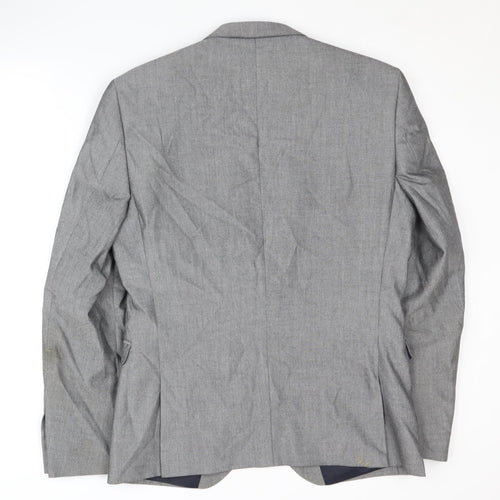 Next Men's Grey Blazer, Size 40, Regular Fit, Office