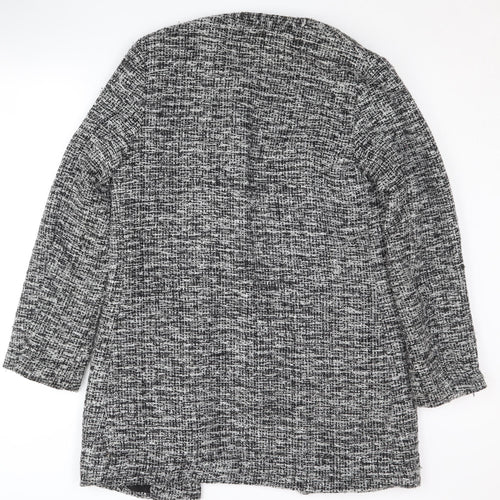 New Look Women's Black Grey Check Coat Size 10