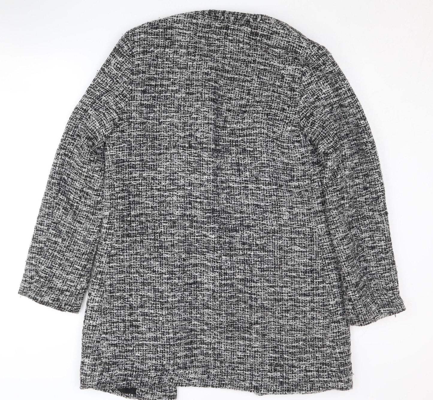 New Look Women's Black Grey Check Coat Size 10