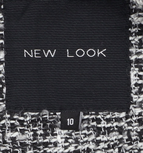 New Look Women's Black Grey Check Coat Size 10