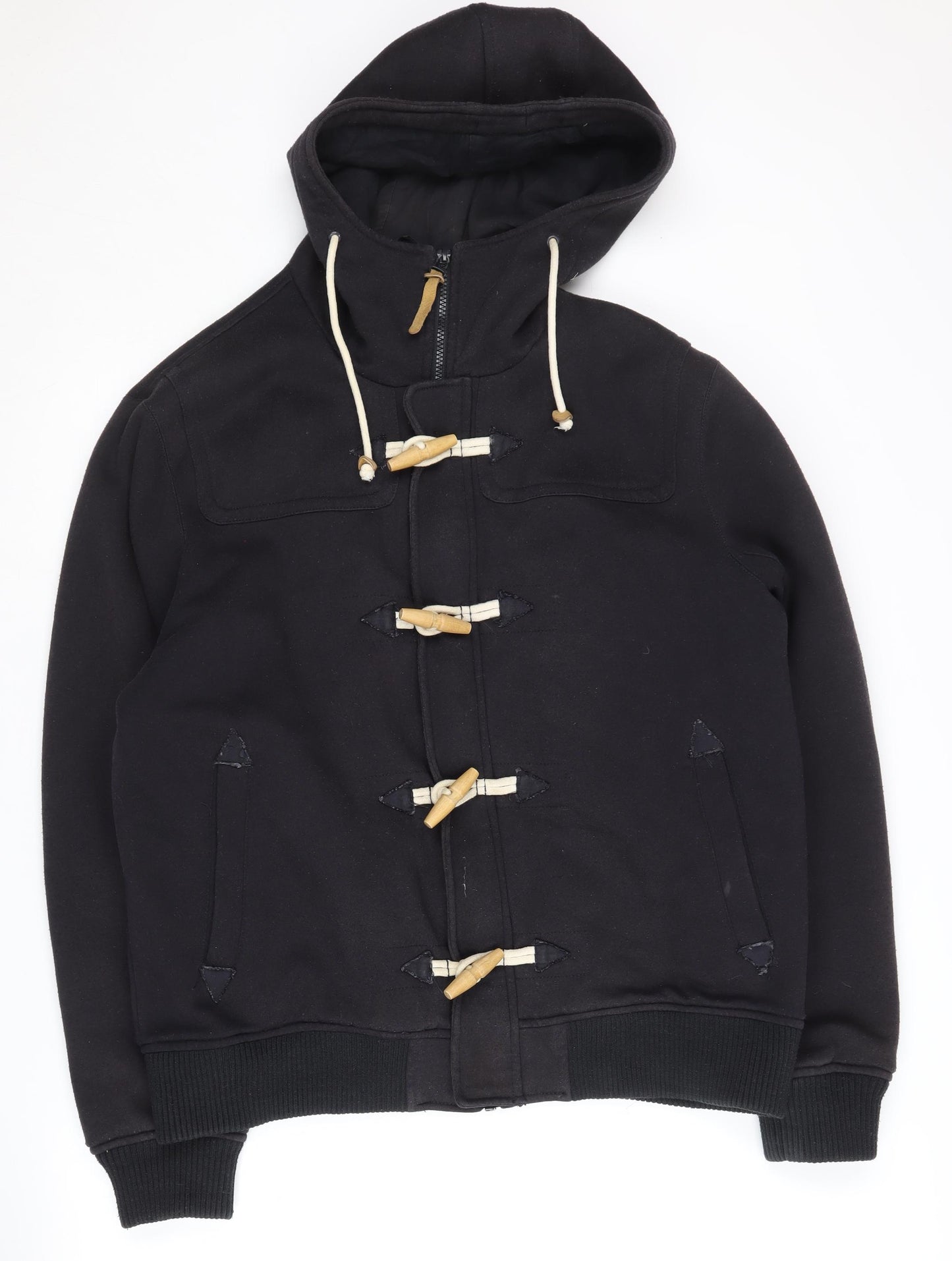 Next Men's Black XL Short Duffel Coat