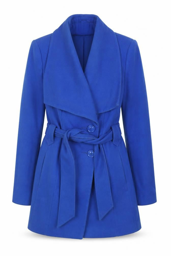 Front view of The Collection Blue Women's Belted Coat, size 12