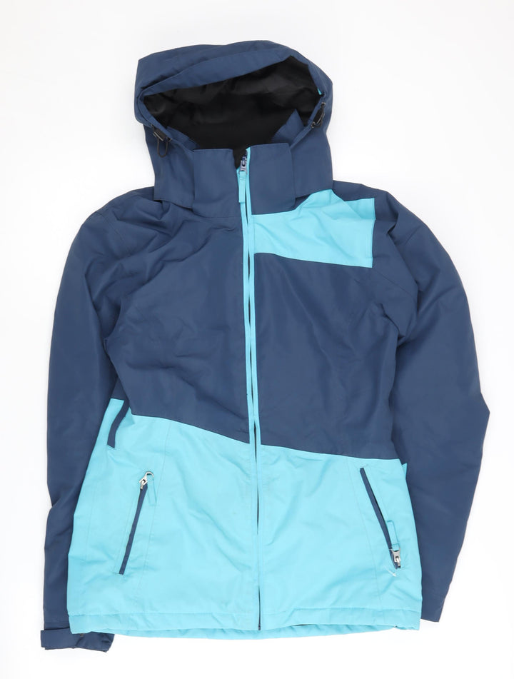 Crane Womens Blue Hooded Puffer Jacket Size 8