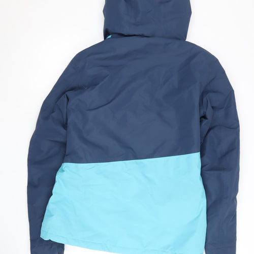 Crane Womens Blue Hooded Puffer Jacket Size 8