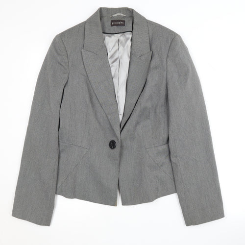 Principles Women's Grey Blazer - Size 12, Business Ready