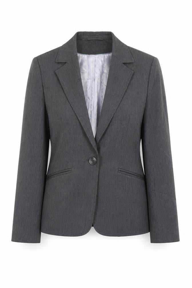 Front view of Autonomy Grey Women's Petites Blazer -, size 10