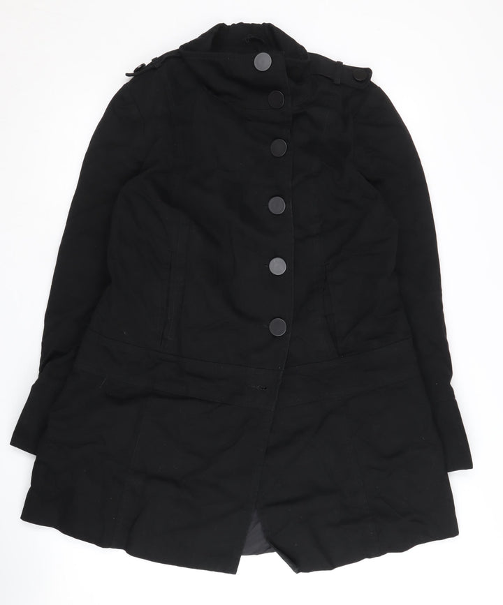 New Look Women's Black Cotton Coat Size 14
